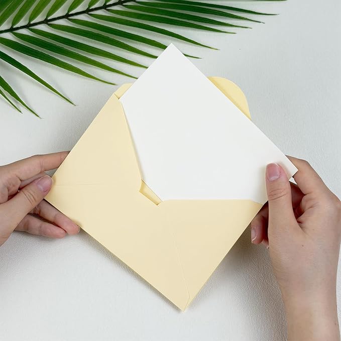 50 PCS Cream Colorful A4 Envelopes,4x6 Envelopes for Invitations | 4x6 Envelopes for Greeting Cards, Great for Invitations, Wedding Invitation, Birthday, Baby Shower, Graduation