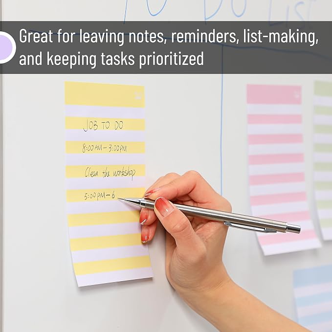 Mr. Pen- Lined Sticky Notes, 4" x 6", 6 Pads, 45 Sheets/Pad | Sticky Notes with Lines, Lined Memo Pads, Self-Stick Note Pad for Office, School, Home, Study & Organization