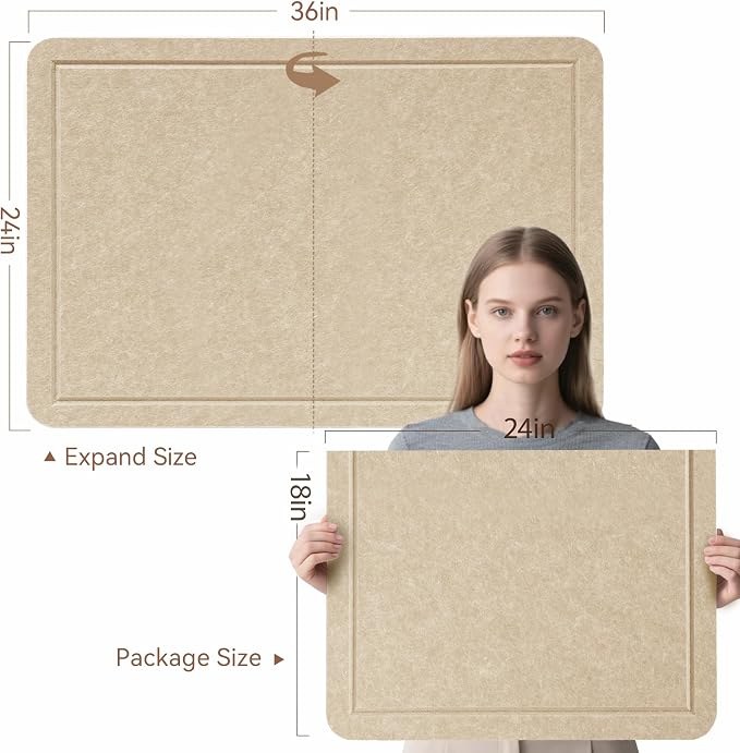Felt Bulletin Board 36x24 inches, Decorative Pin Board for Home & Office | Cork Board Alternative for Wall with Push Pins, Display Mood Board for Photos, Notes & Reminders
