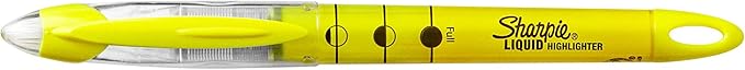 SHARPIE Liquid Highlighters, Chisel Tip, Fluorescent Yellow, 12 Count (Pack of 12)