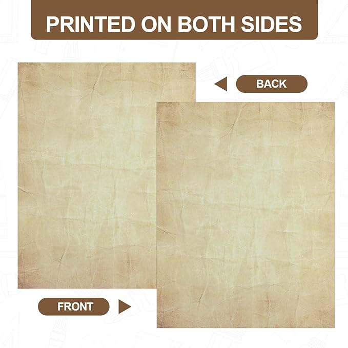 Joyberg 70PCS Vintage Paper 8.5 x 11 in Parchment Paper for Writing Letter writing paper, Decorative Printer Paper for Invitation, Letter, Resume, Award, Diploma, Art, Craft, Certificate Antique Paper
