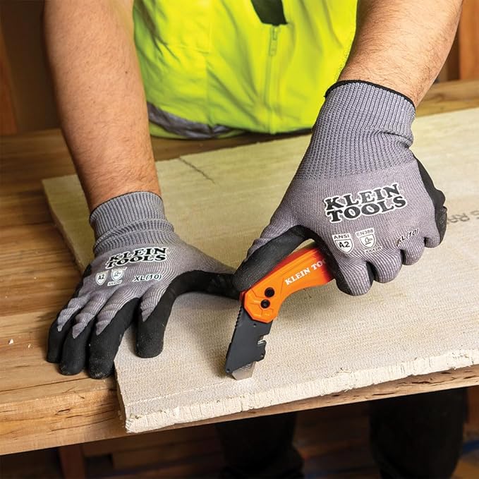 Klein Tools 44313 Folding FLICKBLADE Utility Knife with Side Release Button, Compact, Dual Locking Positions for Versatile Cutting Options, 2-Pack