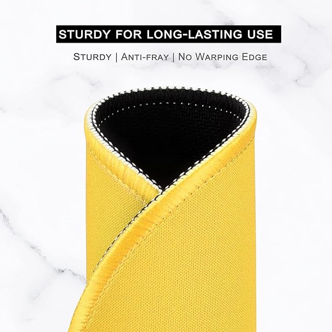 Hsurbtra Mouse Pad, Premium-Textured Small Round Mousepad 8.7 x 8.7 Inch Yellow, Stitched Edge Anti-Slip Waterproof Rubber Pretty Cute Computer Mat for Office Home Gaming Laptop Men Women Kids