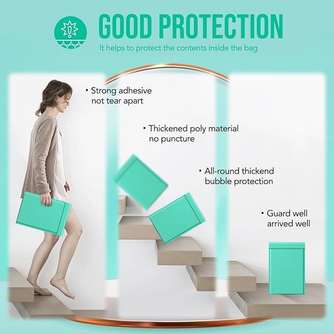 Fuxury Bubble Mailers 10.5x16 Inch Self Seal Padded Envelopes 250 Pack | Usable Size 10.5x15" Large Bubble Envelopes Waterproof Padded Mailers for Clothing, Small Business,#5