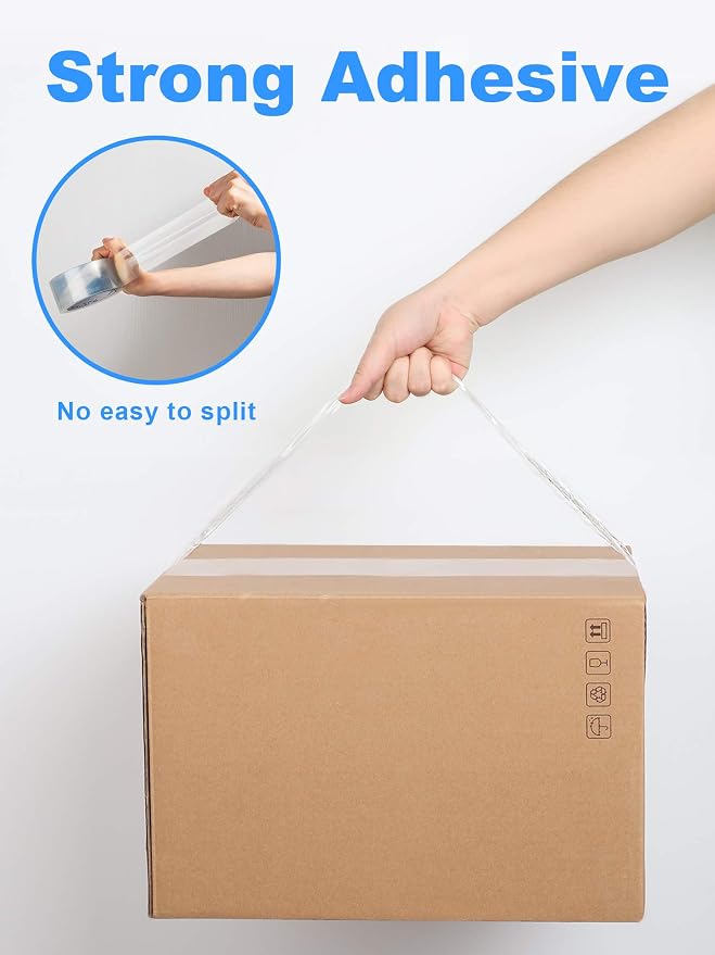 JARLINK 24 Rolls Ultra Clear Packing Tape | Ultra Thick 2.8mil and 1.88" Wide. 60 Yards per Roll, 1440 Total Yards. Heavy Duty Packaging Tape for Shipping and Moving
