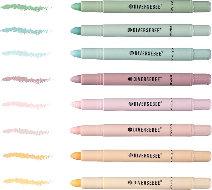 DIVERSEBEE Bible Highlighters and Pens No Bleed (Pastel) | 8 Pack Assorted Colors Gel Highlighters Set, Cute Bible Markers for Study Journaling School Supplies and Accessories