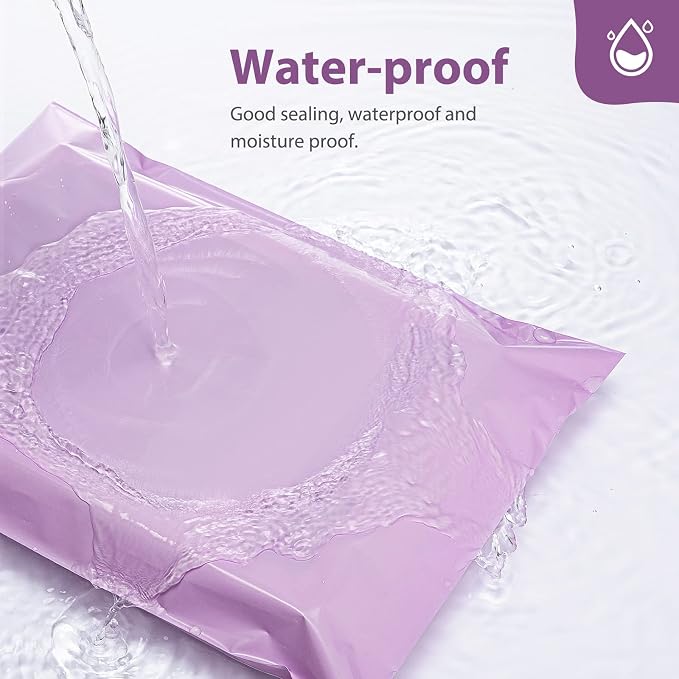 Fuxury Poly Mailers 12x15.5" 50Pcs,Shipping Bags For Clothing,Light Purple | Strong Adhesive Packaging Mailers Poly Bags,Waterproof Self Seal Mailing Envelopes for Clothes Small Business,Boutique&Online