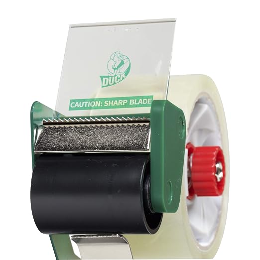 Duck Brand Tape Gun with Pistol Grip Handle - Compatible with 3" Core Packing Tape Refill Rolls up to 2 Inches Wide - 1.88 Inch x 54.6 Yards - Clear (669332) (Pack of 6)
