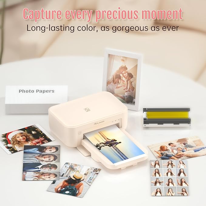 HPRT 4"X 6" Photo Paper 108 Sheets and Two Ribbons，Designed iDPRT CP4100/CP4000L/CP6000 Photo Printer