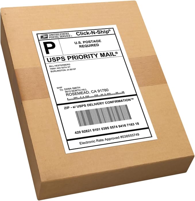 Avery® Printable Shipping Labels, 5.5" x 8.5" Customizable Stickers, White, 200 Blank Mailing Labels, Great for Mailing, Shipping, Organizing, and More (8426)