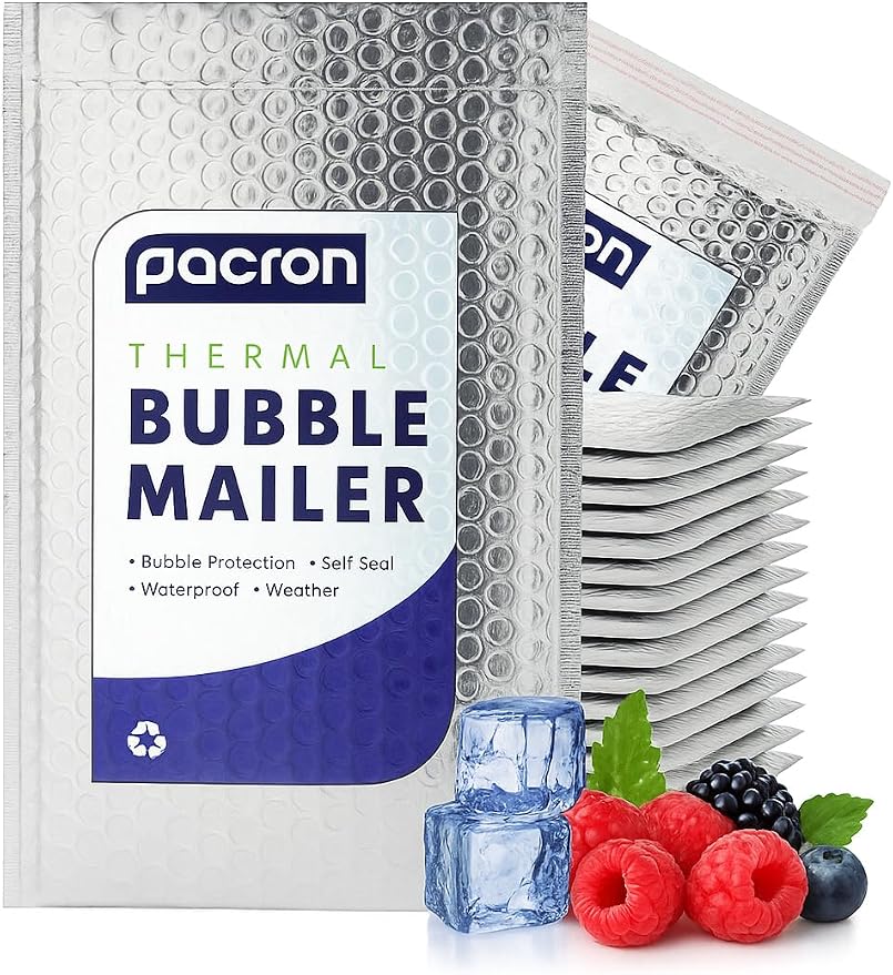 Waterproof Insulated Foil Thermal Bubble Mailers 20x23, 400-Pack | Ideal for meal kits, frozen goods & bulk perishables. Tear-resistant metallic lining protects temperature-sensitive items.