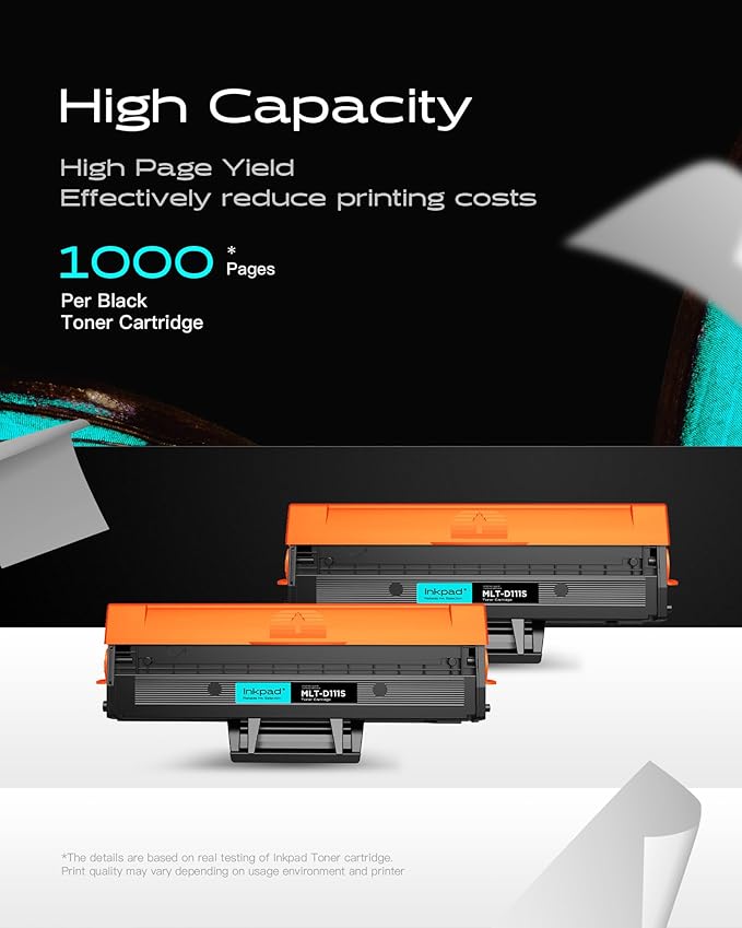 MLT-D111S Toner Cartridges 2 Black Combo Pack Compatible Replacement for Samsung D111S 111S MLT111S Works for M2020W M2070W M2026 M2020 M2070 M2024W M2074FW Printers