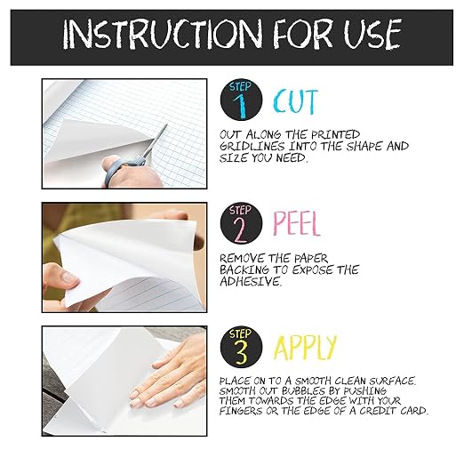Reusable & Removable White Board Wallpaper | 1.4ft x 8ft Self Adhesive Dry Erase Contact Paper | 3 Markers & Eraser Cloth Included | for Home, Office, School & Kids Art & Decoration