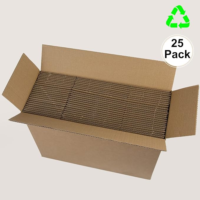 12x8x5 Inches Shipping Boxes, Brown Corrugated Cardboard Boxes for Small Bussiness, 25 Pack
