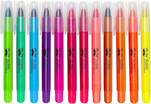 Mr. Pen- Gel Highlighters, 12 Pack, Assorted Colors, Bible Highlighters for Bibles That Do Not Bleed