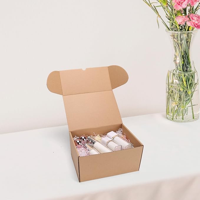 10x7x5 inch Shipping Boxes Set of 6 Brown, Inner Size 9.6x6.6x4.6 inch Cardboard Box Mailers for Small Business Packaging Mailing or Gift Wrapping Giving