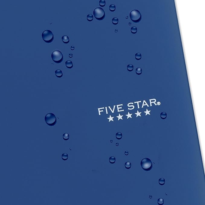 Five Star Spiral Notebook + Study App, 3 Subject, College Ruled Paper, 8-1/2" x 11", 150 Sheets, Fights Ink Bleed, Water Resistant Cover, Pacific Blue (73623)