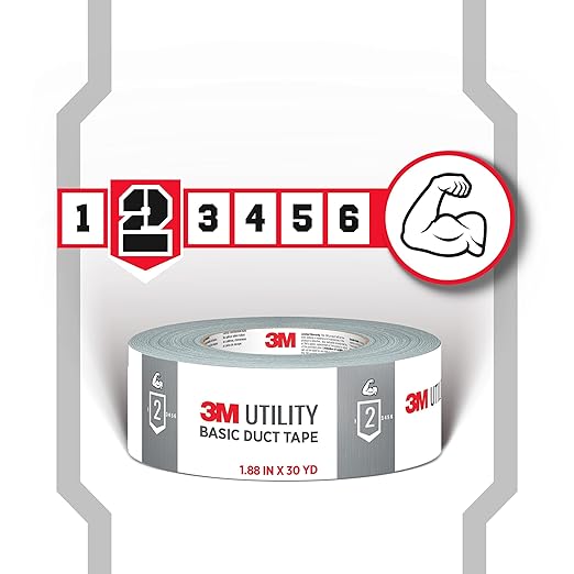 3M Duct Tape, 3 Rolls, 1.88 Inches x 55 Yards, Hand Tear, Bundle, Patch, Protect & Repair, Great Strength For Durability, Adheres To Multiple Surfaces (1055-3PK)