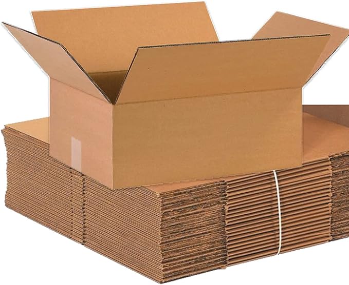 BOX USA 16 x 12 x 6 Corrugated Cardboard Boxes, Flat 16"L x 12"W x 6"H, Pack of 25 | Shipping, Packaging, Moving, Storage Box for Home or Business, Strong Wholesale Bulk Boxes
