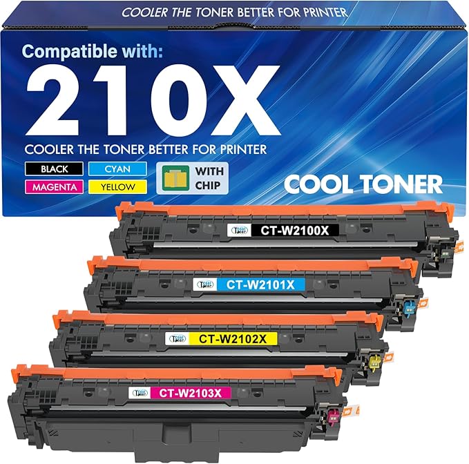210X Toner Cartridges 4 Pack 4301fdw 4301 Compatible for HP 210X 210A 210 Toner Cartridges for HP Color LaserJet Pro MFP 4301fdw 4301fdn Pro 4201dw 4201dn W2100A W2100X Printer (with Chip)