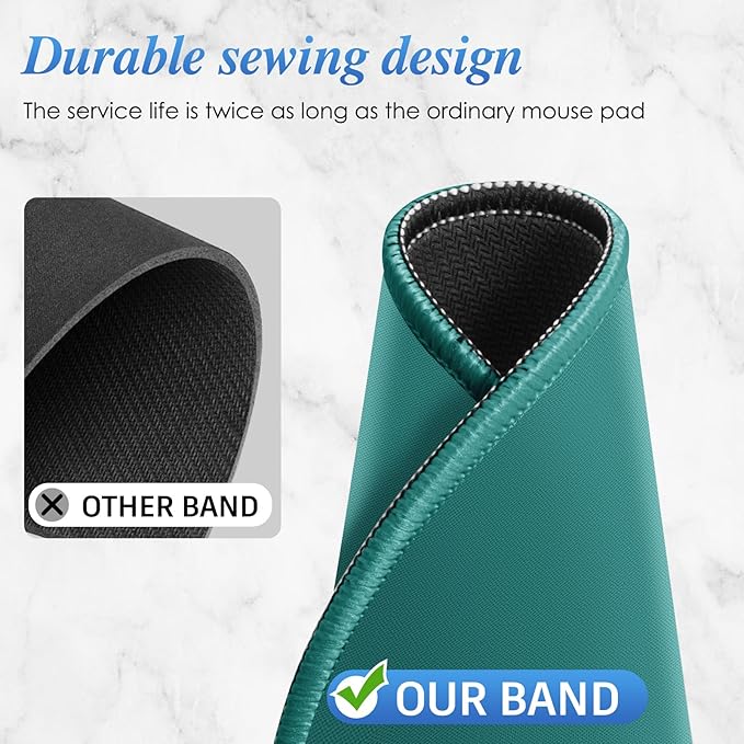 Round Mouse pad, high-end Texture, Sewn Edge Design, Anti-Slip Rubber Base. 8.6 x 8.6 inches (Dark Green)