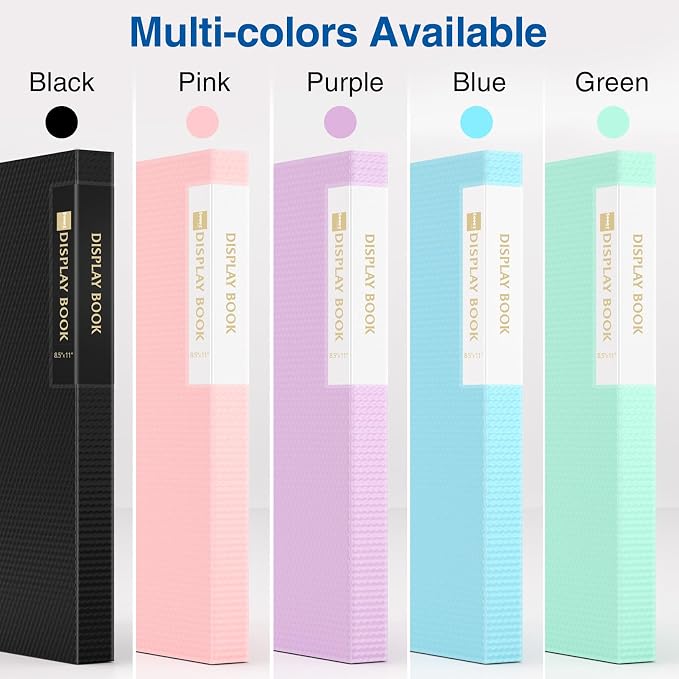Sooez Binder with Plastic Sleeves 30-Pocket, Displays 60 Pages, 8.5"x11" | Presentation Folders with Clear Sheet Protectors, Art Portfolio Binder for Certificate & Office Project Folder