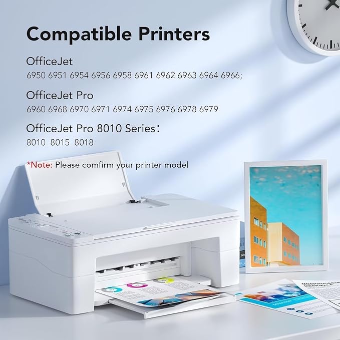 colorfly 902XL Ink Cartridges Combo Pack Replacement for HP902XL (4-Pack) | Works with Officejet Pro 6978 6968 6974 6975 6960 Officejet 6951 6954 6956 6958 Printers