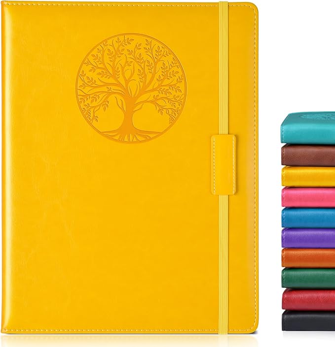 Lined Journal Notebook for Women Men,256 Pages A4 Large Hardcover Leather Journals for Writing,Travel,Business,Work,School,College Ruled Notebooks for Note Taking, Diary Notepad 8.6"×11"