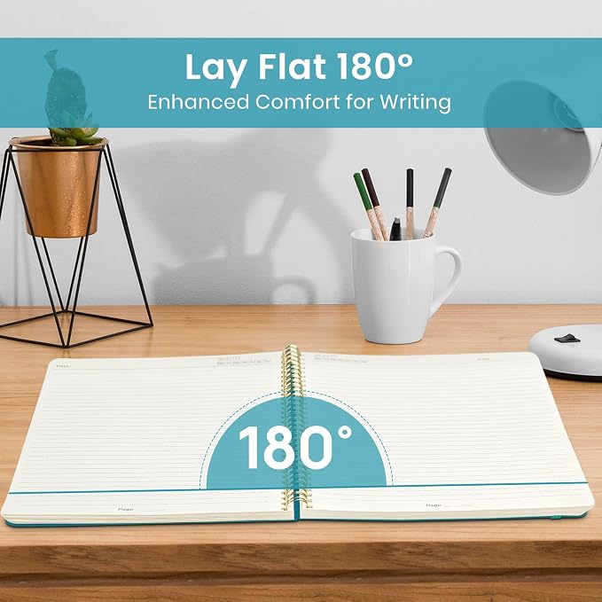 Large Spiral Lined Journal for Women and Men, Notebook for Work | Galaxy Flow 8.5" x 11" Notebooks for Note taking, Writing & Journaling, College Ruled Pages, Plastic Cover