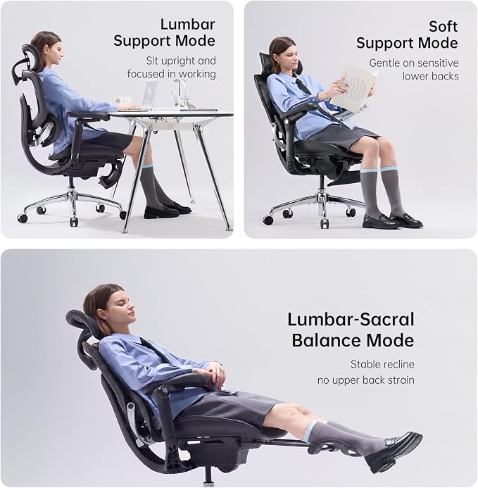 SIHOO Doro C300 Pro V2 Ergonomic Office Chair with Footrest, 2 Packs, Black | Full-Body Adaptive Support, 8D Armrests & Breathable Mesh, Comfy High Back Computer Desk Chair for Long Hours, 135° Recline