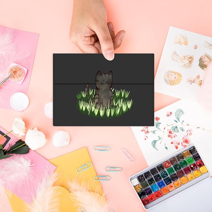 A2 Envelopes Black 100 Pack 4.375x5.75 Invitation Envelopes Self Seal for Wedding Birthday Party Baby Shower Thank You Notes, Greeting Cards (black)