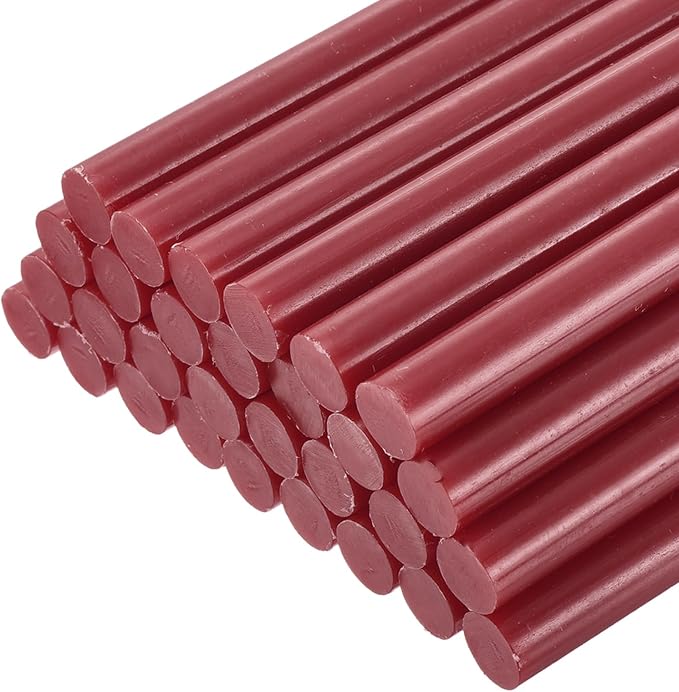 uxcell 30pcs Full Size Hot Glue Gun Sticks 8-inch x 0.43-inch High Sticky Large Hot Glue Sticks for Glue Gun, Wine Red