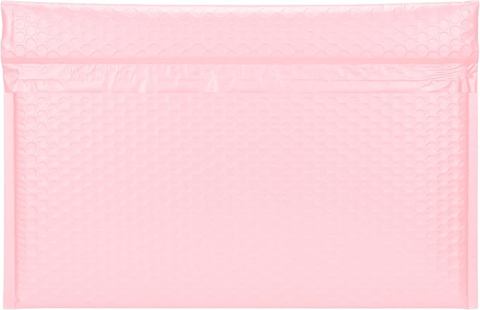 Light Pink Side-Loading Bubble Mailers 16 x 11 Inches,Self-Seal Padded Mailing Envelopes, Pack of 27