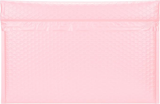 Light Pink Side-Loading Bubble Mailers 16 x 11 Inches,Self-Seal Padded Mailing Envelopes, Pack of 27