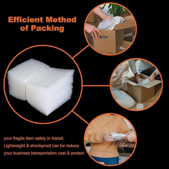 50Pcs Bubble Pouches Wrap Bag, 10''x12'' Double Wall Shockproof Bubble Bags, Clear Bubble Out Bags for Packing, Cushioning Bags for Moving, Shipping and Packing