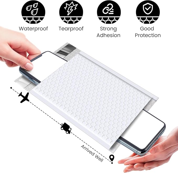 Fuxury Bubble Mailers 6x10" White Padded Envelopes 1000Pack Strong Adhesion Thick Padded Mailers for Small Business Mailing Small Items,Jewelry,Makeup