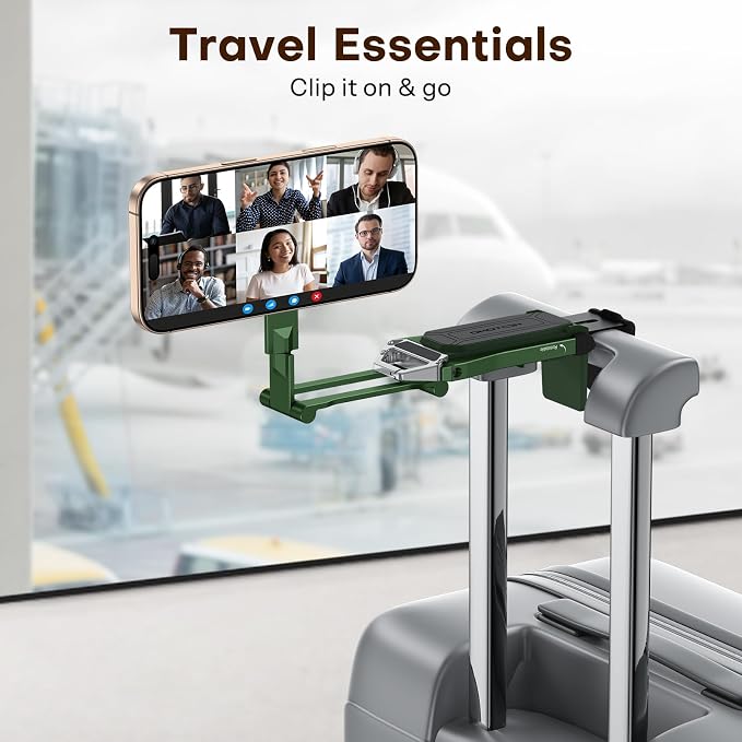 OMOTON TP02 360°Rotating Adjustable Aluminum for MagSafe Tripod Mount,Green | Magnetic Phone Tripod for iPhone 17/16/15 Pro Max Air, Foldable Cell Phone Stand Fits Vlog, Gym Travel Essentials Accessories