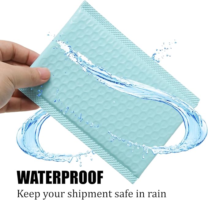 5x7 Inch Self Seal Adhesive Poly Bubble Mailers 10 Pcs Blue Waterproof Shipping Bags for Mailing Packaging