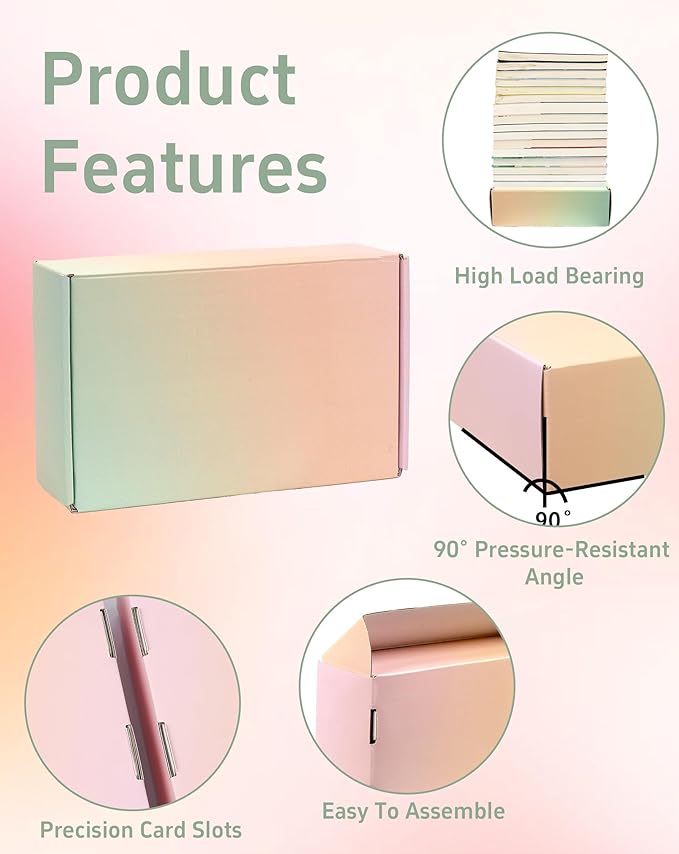 6x4x2 Small Shipping Boxes for Small Business, Pack of 50 Colorful Cardboard Boxes for Shipping