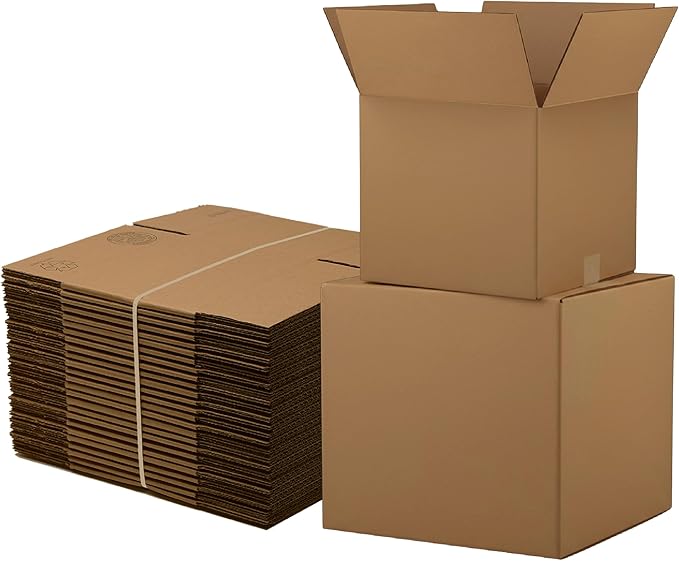 The Boxery Cube 8 x 8 x 8-inch Corrugated Cardboard Boxes, Small | Pack of 25 for Shipping, Moving, and Storage, Curbside Recyclable, Strong Wholesale Bulk Boxes