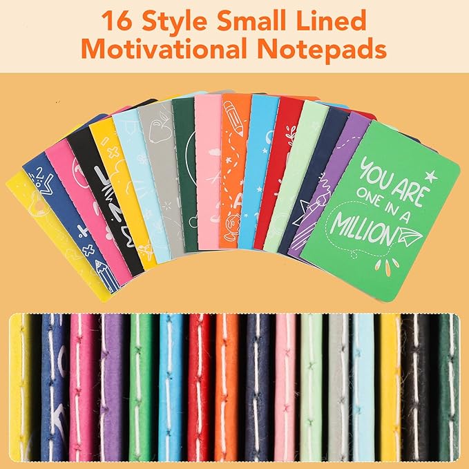 BESARME 16 Pack Employee Appreciation Gifts Bulk, Mini Inspirational Notebooks for Kids Party Favors Goodie Bag Stuffers Small Lined Notebook School Supplies Prayer Journal Easter Basket Stuffers