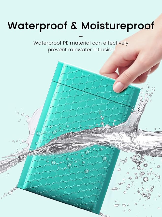 GSSUSA Teal Bubble Mailers 6x10" 600 Pack Padded Envelopes Self Seal | 6x9" Usable Size, Shipping Bags for Jewelry Makeup, Strong Adhesion, Tear Proof Waterproof, Small Business Package Supplies