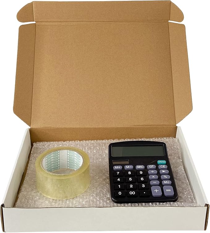 RLAVBL 13x10x2 Inches Shipping Boxes Set of 25, White Small Corrugated Cardboard Box, Mailer Boxes for Packing Small Business