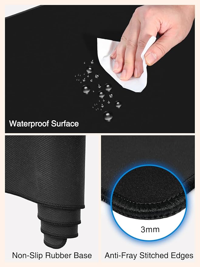 2-in-1 Mouse Pad with Magnetic Wireless Charging, Gaming Mouse Pad, 31.5"x11.8" Large Desk Mat for Laptop/Keyboard, Waterproof Smooth Surface, Non-Slip Base, No Adapter