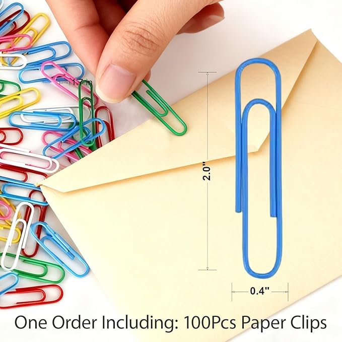 Paper Clips 100 Pcs 2 Inch Large Paperclips, for Office School Daily DIY Paperwork Supplies