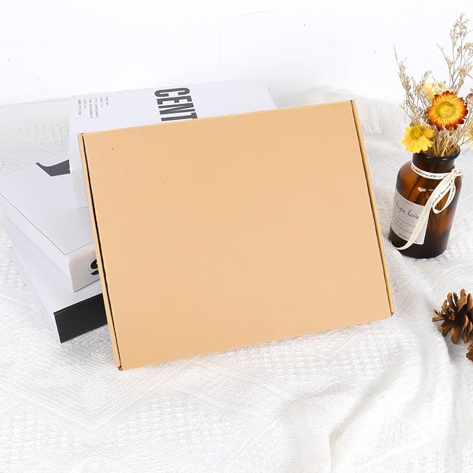 30 Pack 10x8x2 Brown Shipping Boxes Medium, Corrugated Cardboard Boxes for Packaging Small Business