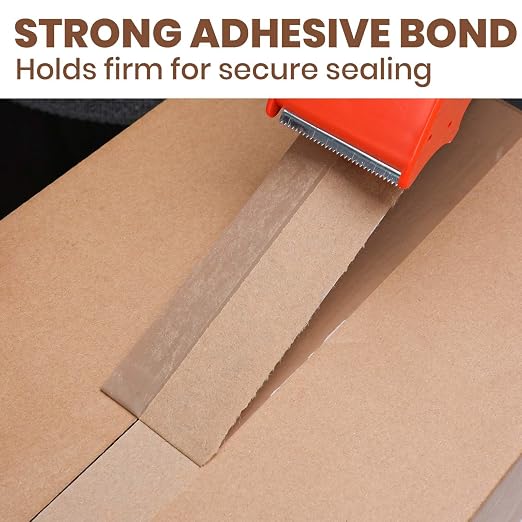 ADHES Brown Packing Tape with Dispenser, 1.88in x 55yds x 2.6mil | Heavy Duty Shipping & Packaging Tape, Strong Adhesive Carton Sealing Tape, Bulk 48 Rolls