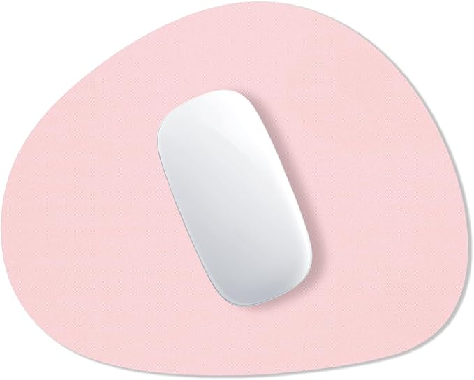 Hsurbtra Mouse Pad, Premium-Textured Small Oval Mousepad 8.7 x 7.1 Inch Pink, Thick 3 mm Anti-Slip Waterproof Rubber Pretty Cute Computer Mat for Office Home Gaming Laptop Men Women Kids