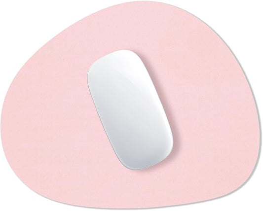 Hsurbtra Mouse Pad, Premium-Textured Small Oval Mousepad 8.7 x 7.1 Inch Pink, Thick 3 mm Anti-Slip Waterproof Rubber Pretty Cute Computer Mat for Office Home Gaming Laptop Men Women Kids