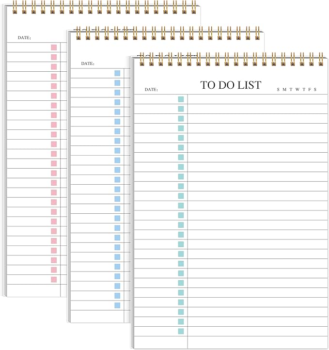 To Do List Notepad 3pcs/set - Daily Planner Notepad Undated 52 Sheets Tear Off, 5.5" x 8.3" Planning Pad Checklist Productivity Note Pad for Work and Personal Organized